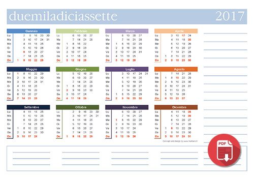 Calendari 17 Da Stampare Annuali Mensili Planner