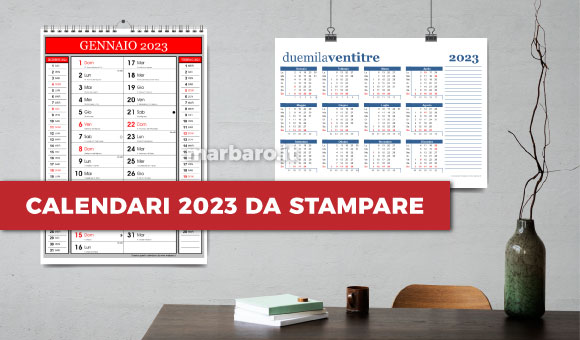 Calendari da stampare 2023 con le festività italiane Calendari da stampare 2023 con le festività italiane