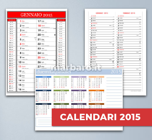 Calendari gratis 2015 in PDF da stampare