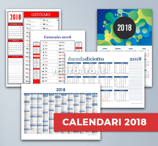 Calendari gratis 2018 in PDF da stampare