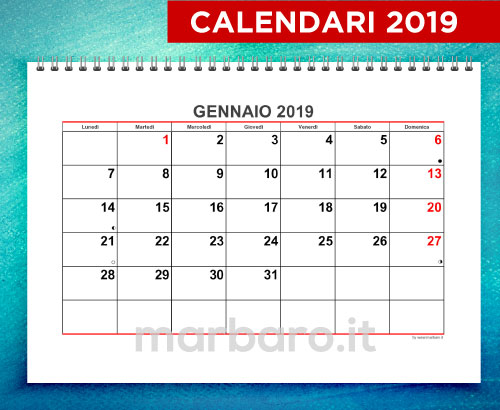 Calendari Gratis Da Stampare Con Le Festività Italiane