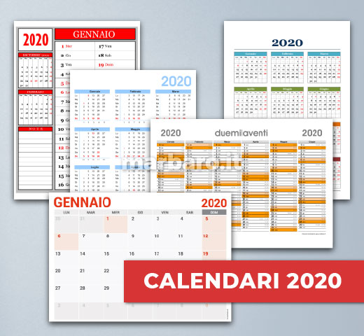 Calendari gratis 2020 in PDF da stampare