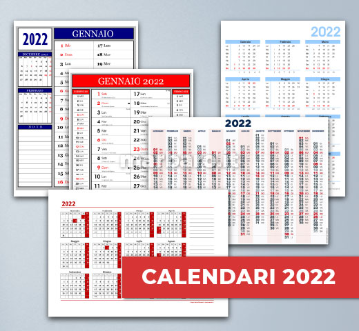 Calendari gratis 2022 in PDF da stampare