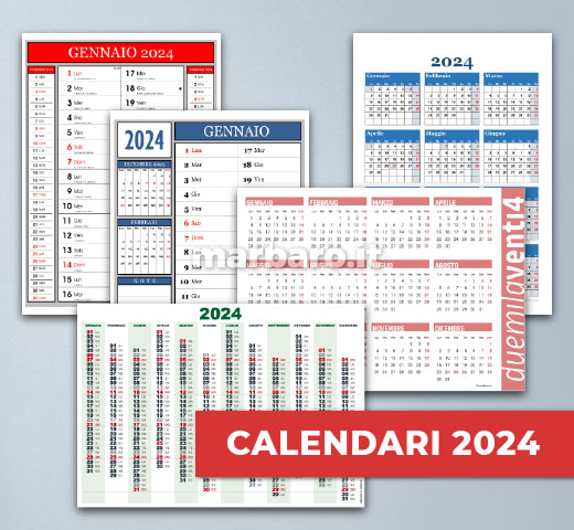 Calendari gratis 2024 in PDF da stampare