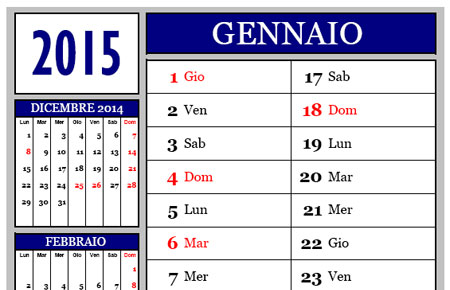 Calendari 2015 mensili