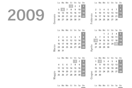 Calendario 2009 da stampare