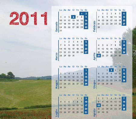 Calendario 2011 annuale con foto