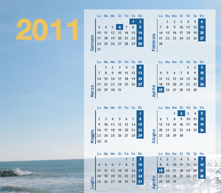 Calendario annuale 2011 con foto