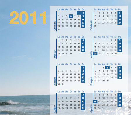 Calendario annuale 2011 con foto