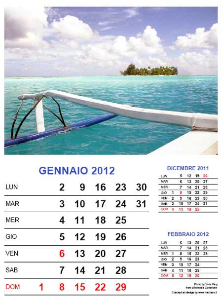 Calendario 2012 con foto