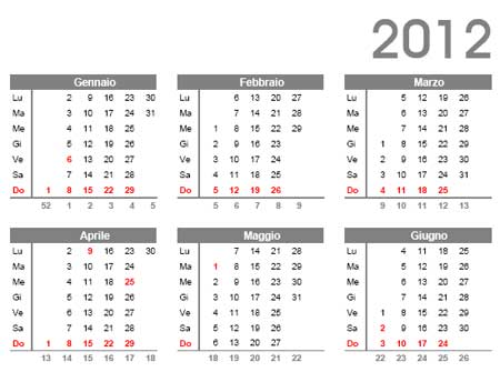 Calendario gratis 2012