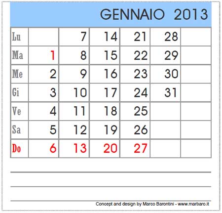 Calendario 2013 cdrom