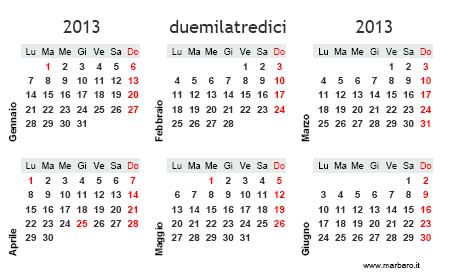 Calendario 2013 compatto