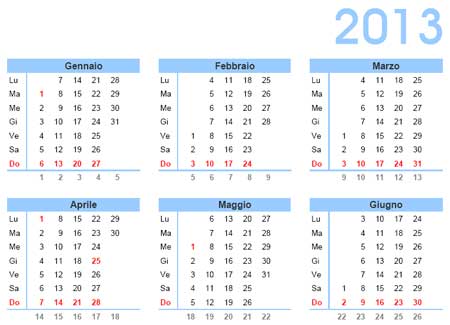Calendario gratis 2013