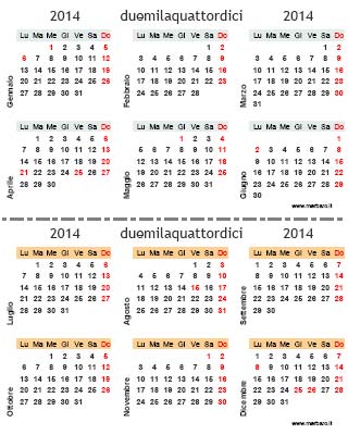 Calendario gratis 2014 da scaricare