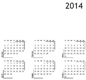 Calendario 2014 Photoshop
