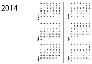Calendario 2014 Illustrator