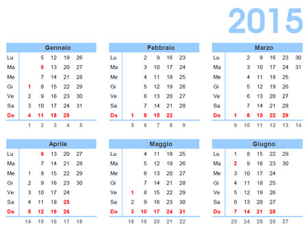 Calendario 2015 da stampare