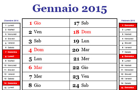 Calendario 2015 mensile olandese