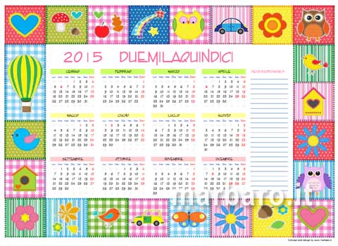 Calendario 2015 bambini da stampare