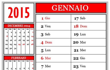 Calendario mensile 2015 pdf military
