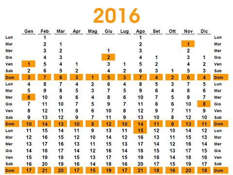 Calendario 2016 verticale