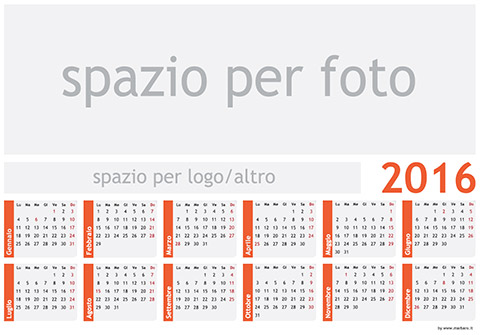 Calendario 2016 Illustrator