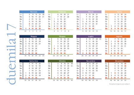 Calendario 17 Da Scaricare Gratis E Stampare