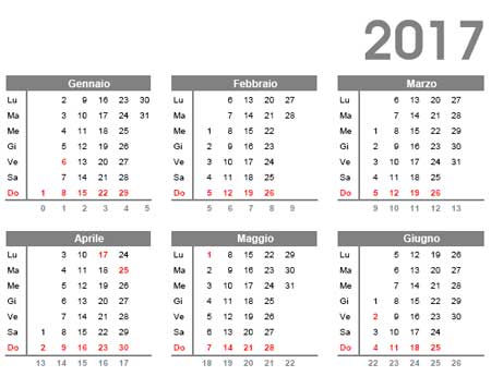 Calendario 17 Da Scaricare Gratis E Stampare