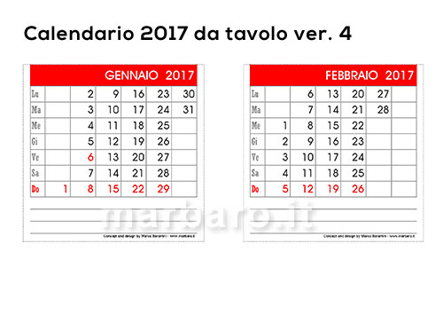 Calendari 2017 da ufficio
