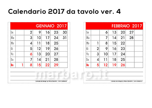 Calendari 2017 da ufficio