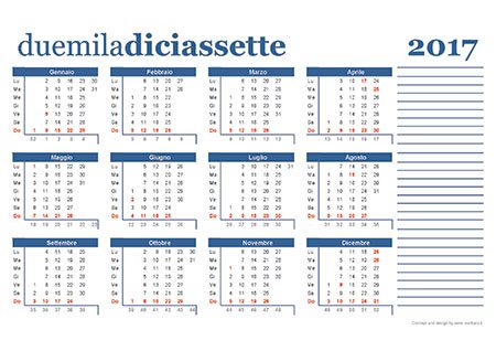 Calendario 17 Da Scaricare Gratis E Stampare