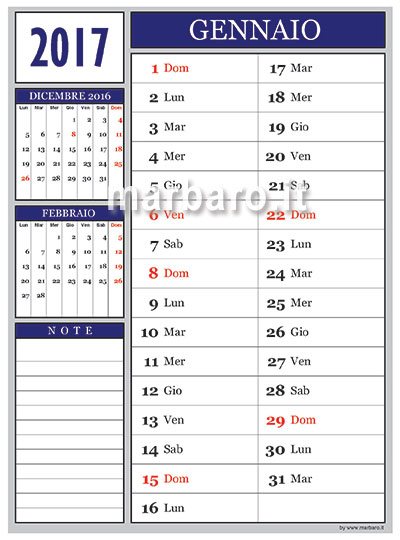 Calendario 17 Mensile Da Stampare Scarica Gratis Il Pdf