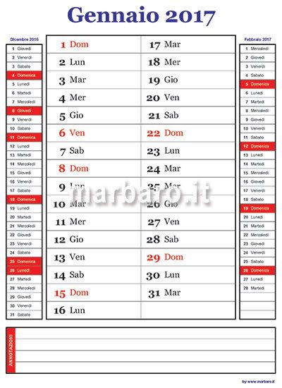 Calendario 17 Mensile Da Stampare Scarica Gratis Il Pdf