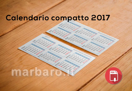 Calendario compatto 2017 da stampare