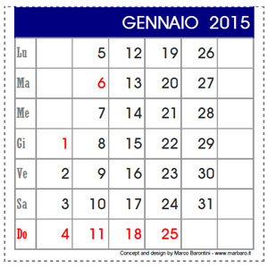 Calendari da tavolo 2015 da stampare