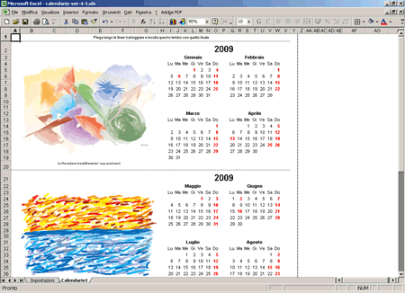 Calendario con immagini versione 1