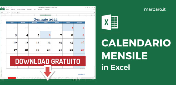 Calendario Excel gratis mensile Calendario Excel gratis mensile