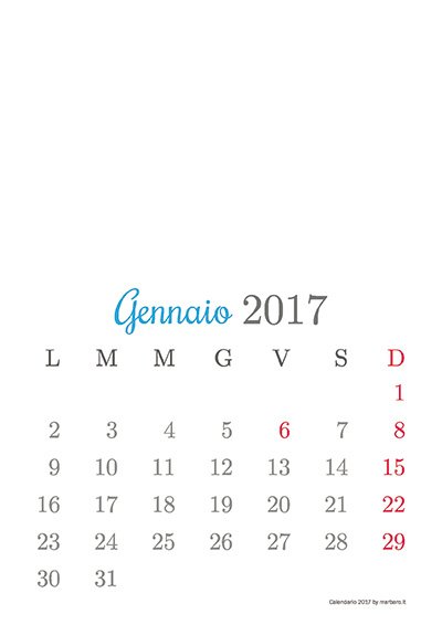 Calendario 2017 editabile