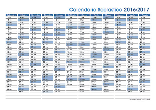 Calendario scolastico 2016 2017 da stampare