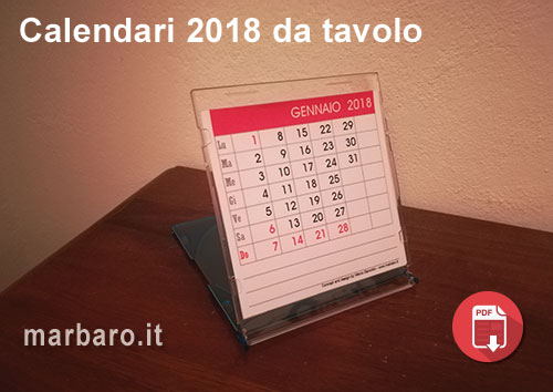 Calendari 2018 da tavolo per l'ufficio