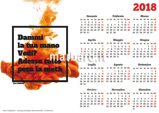 Calendario 2018 illustrato stampabile