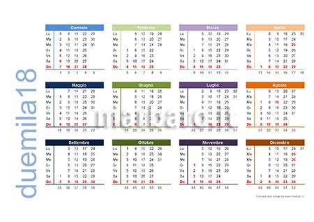 Calendario 2020 da stampare pdf