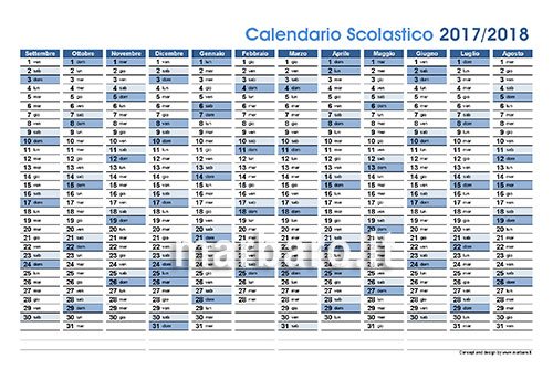 Calendario scolastico 2017 2018 da stampare