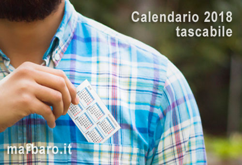 Calendario tascabile 2018