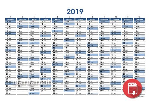 Calendari Planner 2019 da scaricare gratis