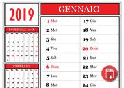 Calendario 2019 mensile con festività