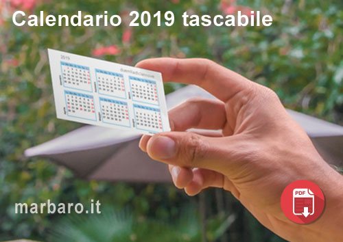 Calendario compatto 2019 tascabile