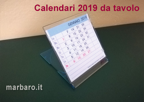 Calendario da tavolo 2019 da stampare