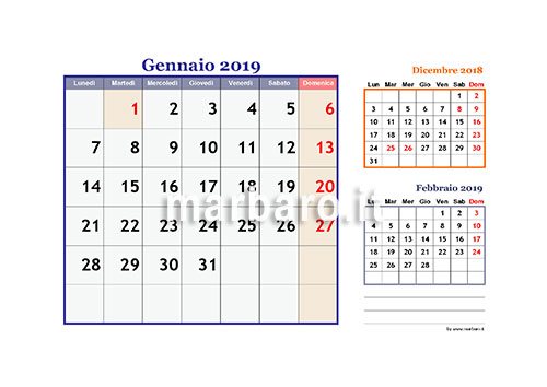 Calendario 2019 Mensile Da Stampare Scarica Gratis Il Pdf